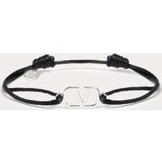 Palladium Bracelets Valentino Garavani Vlogo Signature Cotton Bracelet - Black