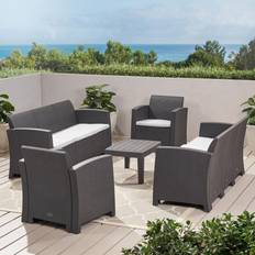 Noble House Jaxon 5 Style Chat Outdoor Lounge Set