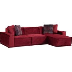 Divansoffor - Röda NightCap Burgundy Divansoffa Med Schäslongsoffa Brun Soffa 3-sits