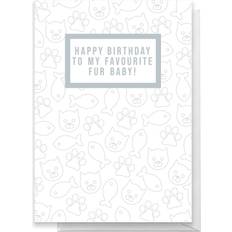 Festprodukter By IWOOT Happy Birthday To My Favourite Fur Baby! Cat Greetings Card Large Card