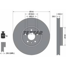 Volvo Bremsesystemer Textar Bremseskive 92162305