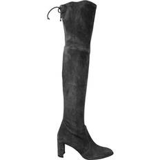 Blockabsatz - Herren Hohe Stiefel Stuart Weitzman Women's Landmark Slate Suede Over-the-knee Boot 8.5 US