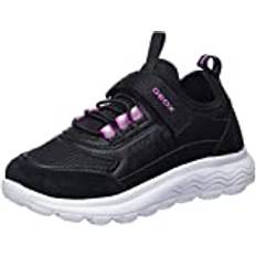 Girls - Leather Trainers Geox Mädchen Spherica Girl Sneakers, Schwarz