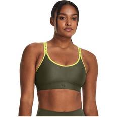 D - Gelb BHs Under Armour Infinity Mid Covered Sports Bra for Ladies Marine OD Green/Lime Yellow