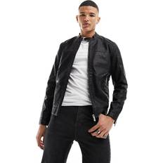 Herre - Skinnjakker Only & Sons Faux Leather Biker Jacket Black