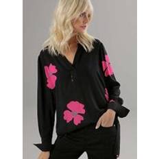 Blumen Blusen Aniston Long Floral Print Blouse Pink Floral