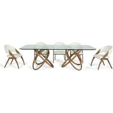 Dining Sets Homeroots 283020 47" Walnut Dining Set