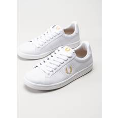 Fred Perry Men's B721 Leather Sneaker White/Metallic Gold