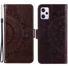 Skalo Xiaomi Redmi Note 12 Pro 5G Mandala Flip Cover Brun