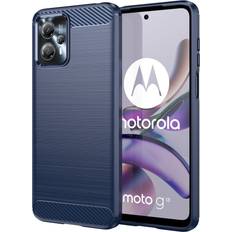 MAULUND Motorola Moto G13 G23 Brushed Carbon Fiber Blå