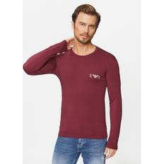 Emporio Armani T-shirts Emporio Armani Slim Fit Langærmet T-shirt Med Logoprint - Rød