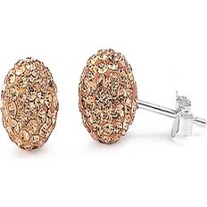 Beige Earrings Sac Silver Sterling Silver Champagne Rhinestones Studded Ball Earrings 925 New Jewelry Female Unisex