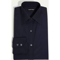 Shirts Tom Ford Men's Solid Cotton Dress Shirt DARK BLUE SOLID 15.5 US