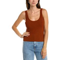 Natural - Women Tank Tops Vince Rust Tie Back Cotton Top - Pink