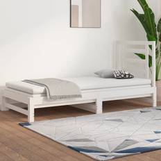 Sofas Homie Pull-out Day Bed with Mattress White 2x90x200 cm Sofa