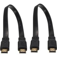 Cables Tlily 2X Short Male to Male Plug Flat Cable Cord Full HD for Video HDTV PS3