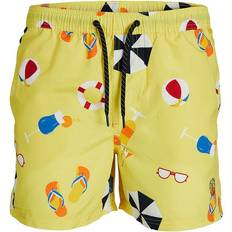 Gelb Badehosen Jack & Jones Herren Badehose BIG PRINTS in Gelb