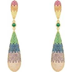 Latelita Long Drop Earrings Rainbow Gold Multi One