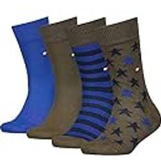 Tommy Hilfiger Socks Tommy Hilfiger Unisex Kids CLSSC Sock, Olive Green/Blue Combo, 4er Pack