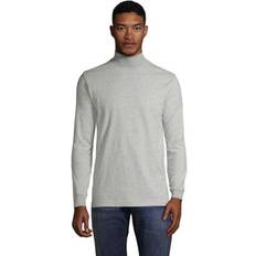 Lands' End Men Sweaters Lands' End Long Sleeve Super-T Mockneck Gray Heather Regular