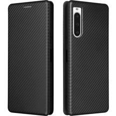 Skalo Sony Xperia 10 V Carbon Fiber Pungetui Sort