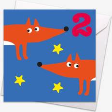 Age 2 Foxes Birthday Card