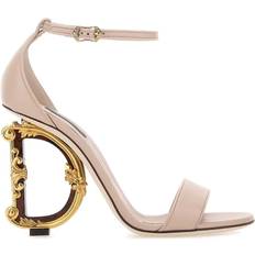 Dolce & Gabbana Pink Heeled Sandals Dolce & Gabbana Woman Antiqued Pink Leather Keira Sandals