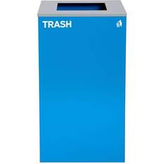 Blue Waste Disposal Alpine 29 Gal. Blue Steel Open Top Commercial Trash Can with Square Lid