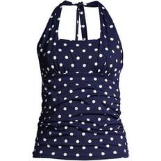 Donna - S Tankini Lands' End Halter Neck Tankini Top, Women Blue