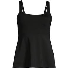 Lycra Tankinis Lands' End Ausgestelltes Tankinitop mit U-Ausschnitt, Damen, Größe:36-38 regular, Schwarz, Elasthan/Polyester-Mischung/Nylon-Mischung, Schwarz