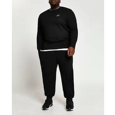 Men Jumpers River Island Big Tall Black Slim Fit Sweatshirt
