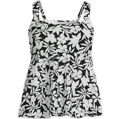 Florals Tankinis Lands' End Women DD-Cup Flutter Scoop Neck Tankini Top Comfort Adjustable Straps