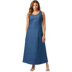 Jessica London Dresses Jessica London Plus Women's Denim Maxi Dress in Stonewash Size 34