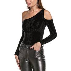 Cashmere Shapewear & Under Garments Michael Kors Collection Crystal Cold Shoulder Cashmere-Blend Bodysuit