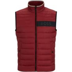 HUGO BOSS Vests HUGO BOSS Men's Water-Repellent Padded Gilet Vest Dark Red Dark Red