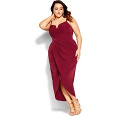 Red Dresses City Chic DRESS SASSY V FF Ruby Ruby