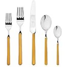 Yellow Cutlery Sets Mepra 20 Piece Flatware Set Juego de cubiertos 20pcs