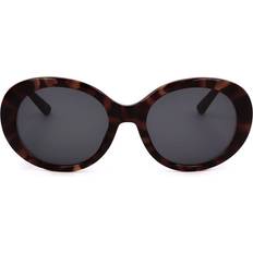 Oval Dark Tortoise Sunglasses - Brown