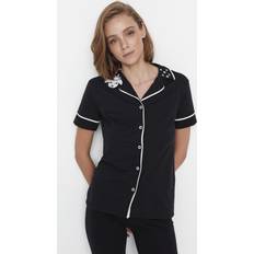 Mujer - Negro Pijamas Trendyol Collection Gestricktes Pyjama-Set mit schwarzem Lammmuster THMAW22PT0704