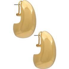 Lele Sadoughi Dome Hoop Earrings in Metallic Gold