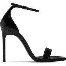 Saint Laurent Pumps Saint Laurent 105mm Hohe Sandaletten Aus Leder "amber" Schwarz 36.5 38.5