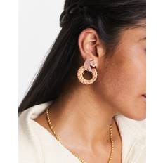 Pieces resin & straw earrings in natural-NeutralOne Size