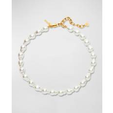 14k Necklaces Lele Sadoughi Baroque Pearl Collar Necklace in White