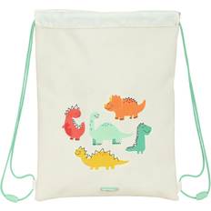 Vita Skolväskor Safta Backpack with Strings Dinos Cream