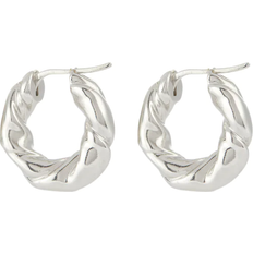 Loewe Twisted Sterling Silver Hoop Earrings - Silver