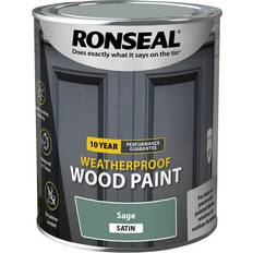 Ronseal Paint Ronseal 10YR Weatherproof Wood Paint, Satin Sage 0.75L