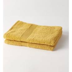 Textiles Today Linge De Maison Lot de 2 Serviettes De Toilette 50x90 cm 100% Coton Coloris Ocre