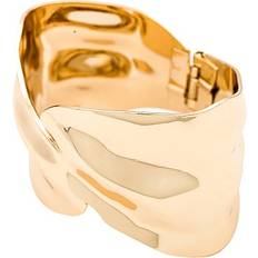 Ettika Abstract Textured Cuff Bracelet in Metallic Gold