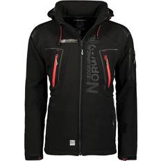 Geographical Norway Gn herren softshelljacke mit kapuze funktions-jacke Schwarz