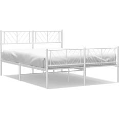 Senge & Madrasser vidaXL Med Sengegavl Og Fodgærde 120x190 cm Metal Hvid Sengeramme